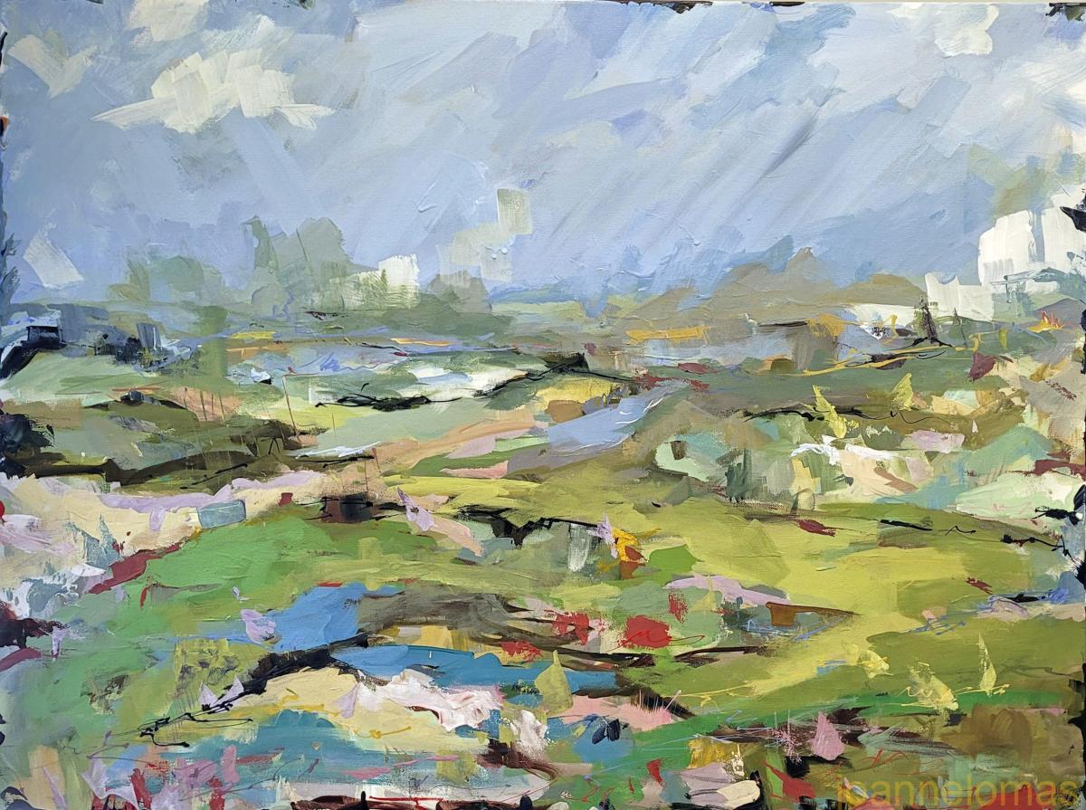 Dancing Grasslands Acrylic 30x40x1.5 2024 $1500.00