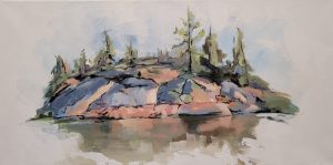 Around Ontario Rocks Acrylic 15x30 2025 $540.00